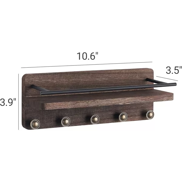 Mkono Key Holder Wall Mount Rustic Wood Key and Mail Organizer with Shelf and 5 Hooks Farmhouse Key Hanger Home Decor for Hallway Kitchen Entryway Apart