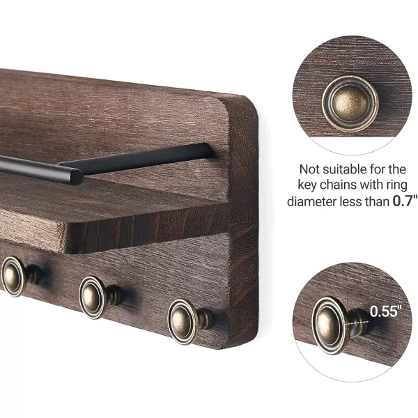 Mkono Key Holder Wall Mount Rustic Wood Key and Mail Organizer with Shelf and 5 Hooks Farmhouse Key Hanger Home Decor for Hallway Kitchen Entryway Apart