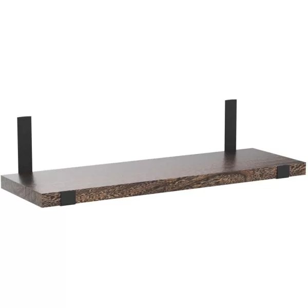 Mkono Rustic Wood Floating Shelves Wall Mounted Shelving Set of 2 Decorative Wall Storage Shelves with Lip Brackets for Bedroom Living Room Bathroom Kitchen Hallway Office2