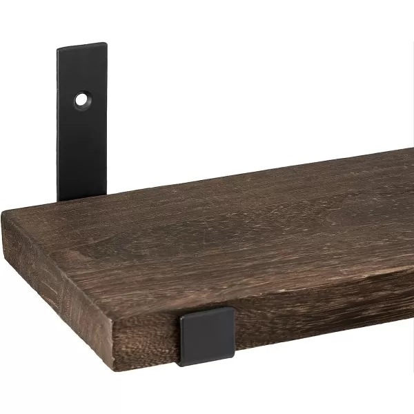 Mkono Rustic Wood Floating Shelves Wall Mounted Shelving Set of 2 Decorative Wall Storage Shelves with Lip Brackets for Bedroom Living Room Bathroom Kitchen Hallway Office2