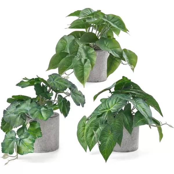 Mkono 3 Pack Mini Fake Potted Artificial Plants Faux Plants Indoor Farmhouse Greenery Decor for Shelf Bathroom Table Centerpiece Home Office Decoration