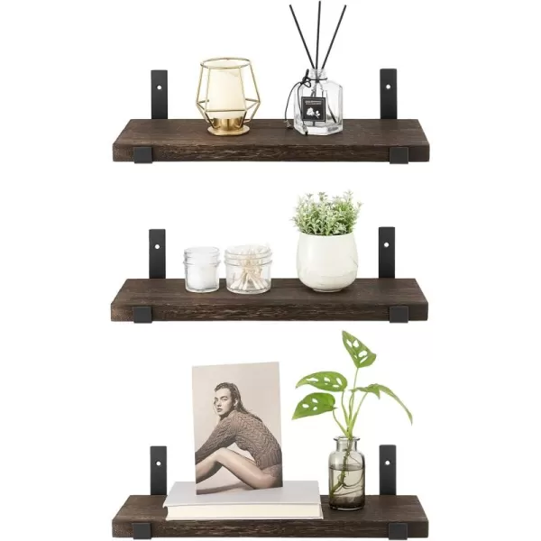Mkono Rustic Wood Floating Shelves Wall Mounted Shelving Set of 2 Decorative Wall Storage Shelves with Lip Brackets for Bedroom Living Room Bathroom Kitchen Hallway Office3
