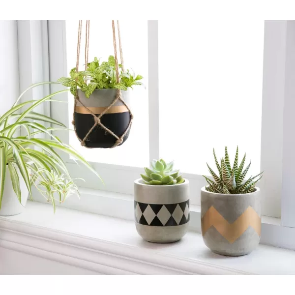 Mkono Cement Succulent Planter Set of 3 Concrete Plant Pots Modern Flower Pots Indoor for Cactus Herb or Small Plants Christmas Home Decor Gifts for Plant Lovers Plants NOT Included 4quot4