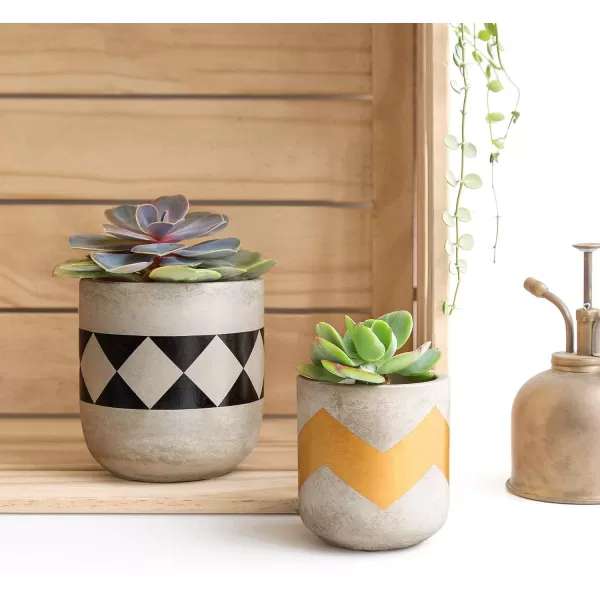 Mkono Cement Succulent Planter Set of 3 Concrete Plant Pots Modern Flower Pots Indoor for Cactus Herb or Small Plants Christmas Home Decor Gifts for Plant Lovers Plants NOT Included 4quot4