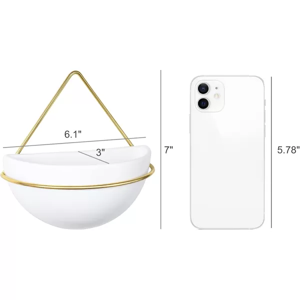 Mkono Ceramic Hanging Planter Set of 2 Gold Modern Wall Decor Suitable for Indoor and Outdoor UseBlack