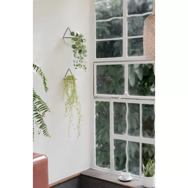 Mkono Ceramic Hanging Planter Set of 2 Gold Modern Wall Decor Suitable for Indoor and Outdoor UseBlack