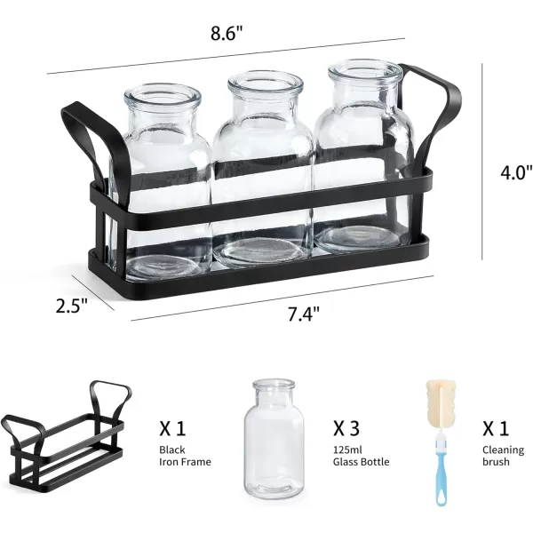 Mkono Propagation Stations with Metal Stand Desktop Plant Terrarium Glass Planter Vase for Hydroponic Plants Flower Cutting Home Office Garden Decor Plant Lover Gifts 5 JarsMedium