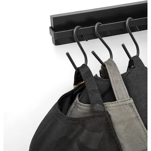 Mkono Hat Rack for Wall Wooden Baseball Caps Organizer with 20 Hooks Rustic Cowboy Hanger Mounted Hats Display Closet Bedroom Entryway Set of 2 BrownBlack