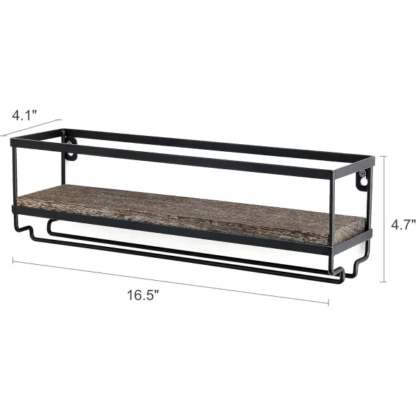Mkono Wall Mounted Wine Rack  Bottle ampamp Glass Holder Wood Rustic Floating Racks with Stemware Hanger Modern Plants Photos Wine Bottles Display Wall Storage Shelf for Kitchen Dining Room Home Bar