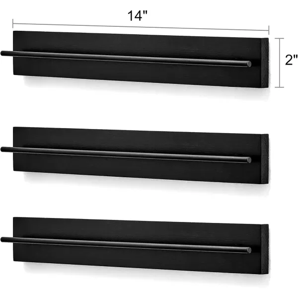 Mkono Wood Sunglasses Storage Organizer Wall Mounted Eyeglasses Holder Eyewear Display Rack Rustic Home Decor Set of 3 BrownBlack