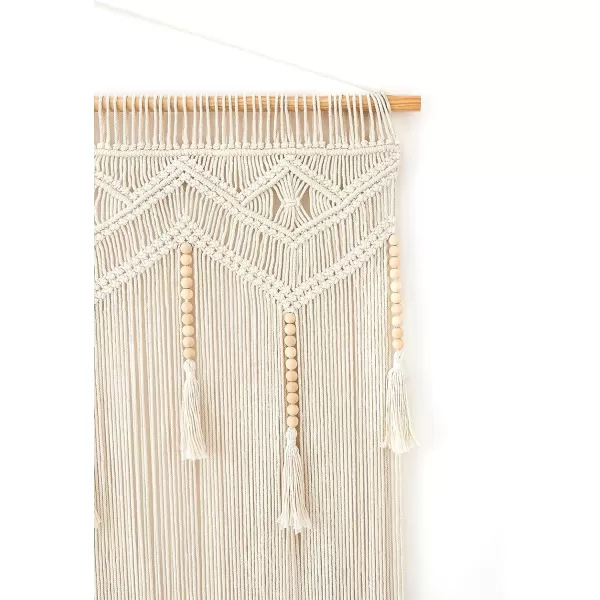 Mkono Macrame Wall Hanging Large Boho Decor Woven Wall Tapestry Chic Art Tassel Christmas Decoration for Backdrop over Bed Bedroom Nursery Dorm Classroom Including Hanging Rod 33W x 42H