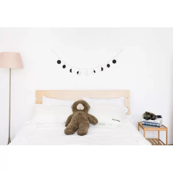 Mkono Moon Phase Wall Hanging Boho Home Decor Metal Garland with Wooden Moons Art Chic Gift Window Dorm Nursery Bedroom Living Room Apartment Office Decorative Ornaments GoldSilver