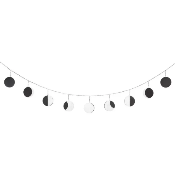 Mkono Moon Phase Wall Hanging Boho Home Decor Metal Garland with Wooden Moons Art Chic Gift Window Dorm Nursery Bedroom Living Room Apartment Office Decorative Ornaments GoldSilver