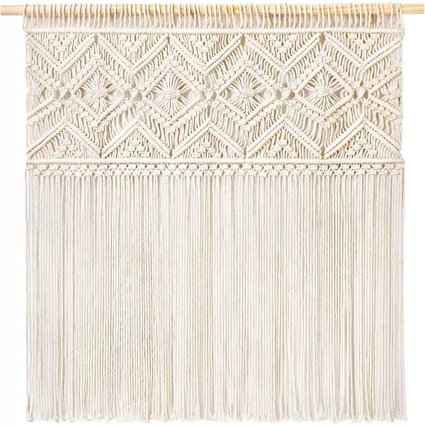 Mkono Large Macrame Wall Hanging Boho Decor Tapestry Wall Art Headboard Woven Decoration for Living Room Bedroom Dorm Background Ideal Gift Including Hanging Rod 31quot W x 33quot H