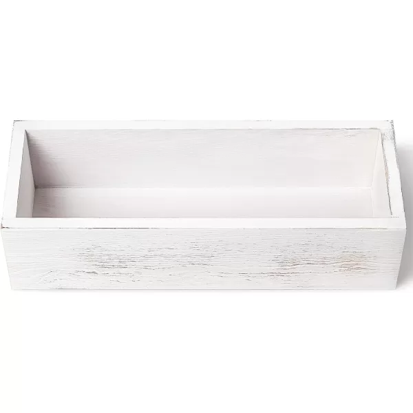 Mkono Bathroom Decor Box Toilet Paper Basket Wood Tank Topper Basket Holder with Mason Jar and Flower Bathroom Behind Toilet Top Storage Organizer Box Farmhouse Rustic Home Decor WhiteWhite