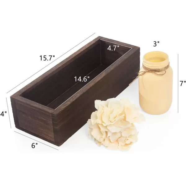 Mkono Bathroom Decor Box Toilet Paper Basket Wood Tank Topper Basket Holder with Mason Jar and Flower Bathroom Behind Toilet Top Storage Organizer Box Farmhouse Rustic Home Decor WhiteYellow