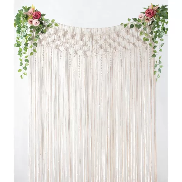 Mkono Macrame Curtain Boho Doorway Window Decoration Light Through Curtains Decor Handwoven Wall Hanging Art for Home Door Bedroom Wedding Backdrop Arch Closet Room Divider 29quot W x 80quot L