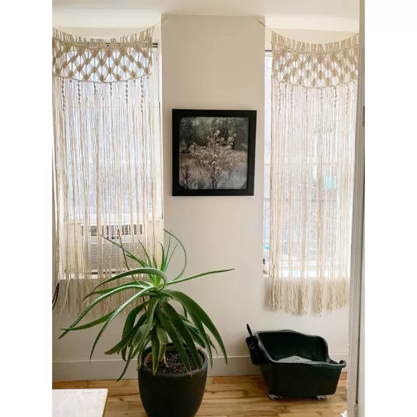 Mkono Macrame Curtain Boho Doorway Window Decoration Light Through Curtains Decor Handwoven Wall Hanging Art for Home Door Bedroom Wedding Backdrop Arch Closet Room Divider 29quot W x 80quot L