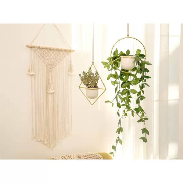 Mkono Macrame Hair Bow Holder Hanging Hair Clips Hanger Headband Storage Organizer Fringe Boho Wall Decor Tassels Bow Organizer for Baby Girls Room Ornament GiftIvoryClips Not Included