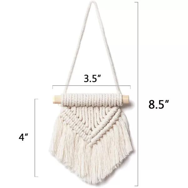 Mkono Mini Macrame Wall Hanging Set of 3 Cute Boho Christmas Tree Decoration Car Ornaments Woven Art Decor for Nursery Bathroom Bedroom Living Room Dorm Home Idea 35W x 4H XSmallXSmall