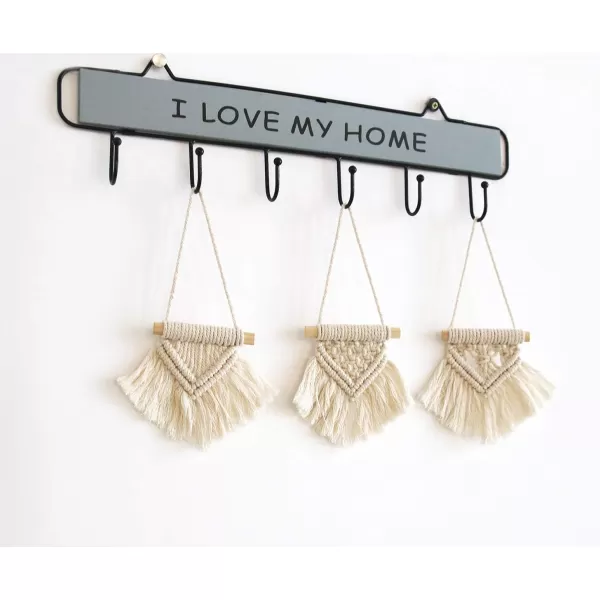 Mkono Mini Macrame Wall Hanging Set of 3 Cute Boho Christmas Tree Decoration Car Ornaments Woven Art Decor for Nursery Bathroom Bedroom Living Room Dorm Home Idea 35W x 4H XSmallXSmall