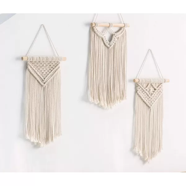 Mkono Small Macrame Wall Hanging 3 Pack Boho Art Woven Wall Decor Home Chic Decoration for Bedroom Living Room Apartment Gallery Christmas Gift 8quot W x 14quot L