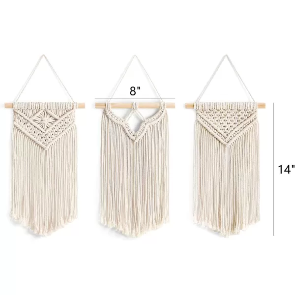 Mkono Small Macrame Wall Hanging 3 Pack Boho Art Woven Wall Decor Home Chic Decoration for Bedroom Living Room Apartment Gallery Christmas Gift 8quot W x 14quot L