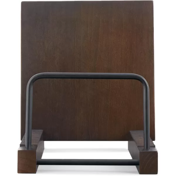 Mkono Vinyl Record Storage Holder Modern Album Display Solid Wood Stand with Black Metal Rack Farmhouse Home Decor Organizer for Vinyl Record Holds up to 30 Albums 118L x 7W x 87H Brown