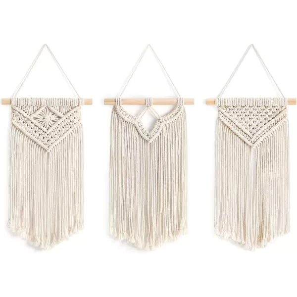 Mkono Small Macrame Wall Hanging 3 Pack Boho Art Woven Wall Decor Home Chic Decoration for Bedroom Living Room Apartment Gallery Christmas Gift 8quot W x 14quot L