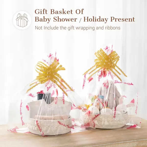 Mkono 2 Pack Macrame Storage Baskets Decorative Woven Cotton Rope Basket for Shelves Countertop Organizer Boho Decor for Organizing Living Room Bedroom Entryway