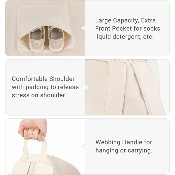 Mkono Backpack Laundry Bag with Shoulder Strap ampamp Drawstring Closure Laundry Bags with Macrame Tasse Boho Hanging Clothes for College Dorm Travel Laundromat Apartment