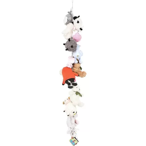Mkono Metal Stuffed Animal Storage Chain 20 Clips Organizer Hanger for Kids Toy Display Holder for Nursery Play Room 76 inches White