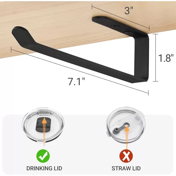 Mkono 2 Pack Tumbler Lid Organizers Inside Cabinet Tumbler Lid Holder for Cup Water Bottle Space Saving SelfAdhesive or Drilling Tumbler Lid Hooks for Under Cabinet Kitchen Organization and Storage