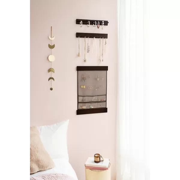 Mkono Hanging Jewelry Orgaznizer Set of 3 Necklace Holder Wall Mounted Earrings Storage Organizers for Bracelets Sunglasses Keys