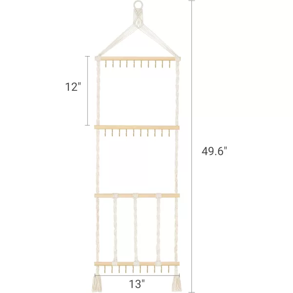 Mkono Headband Holder Boho Hair Bow Organizer for Girls Macrame Bow Hanger with 30 Hooks Bow Holder for Nursery Babys Room Hair Accessories Organizer Wall Hanging Decor for Bedroom Bathroom