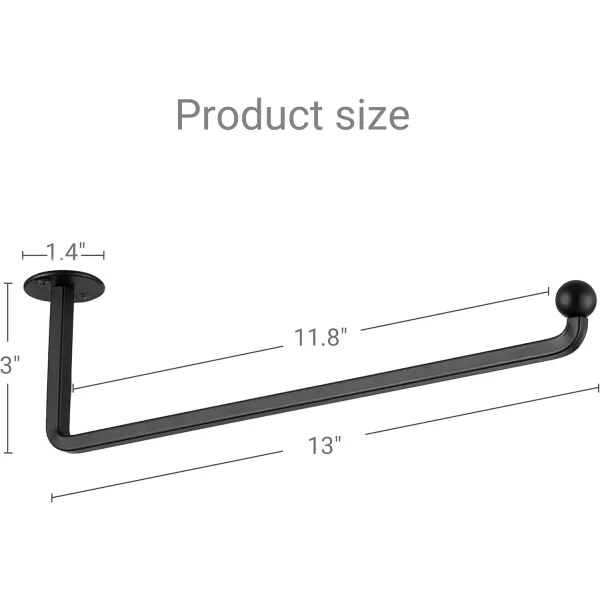 Mkono Paper Towel Holder Wall Mount Black Under Cabinet Mounted Paper Towels Holder for Kitchen Metal Paper Roll Holder Towel Hanger for Pantry Bathroom
