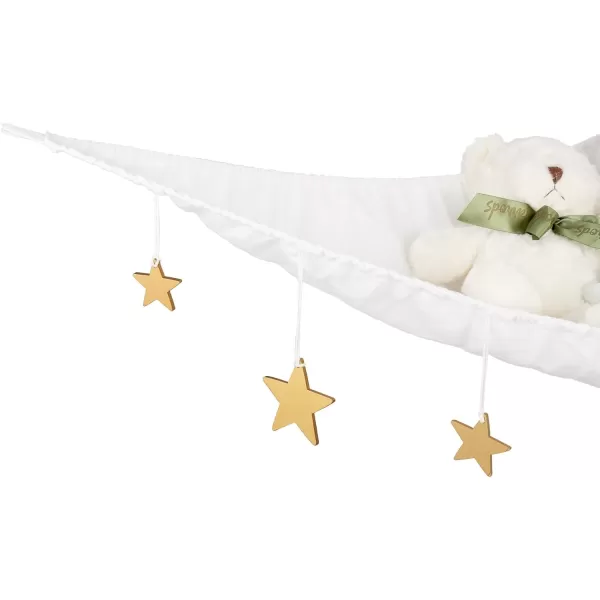 Mkono Stuffed Animal Hammock Corner Hanging Toy Organizer Storage with Stars Plush Toys Net Holder Nursery Wall Bedroom Play Room Kid Room Decor