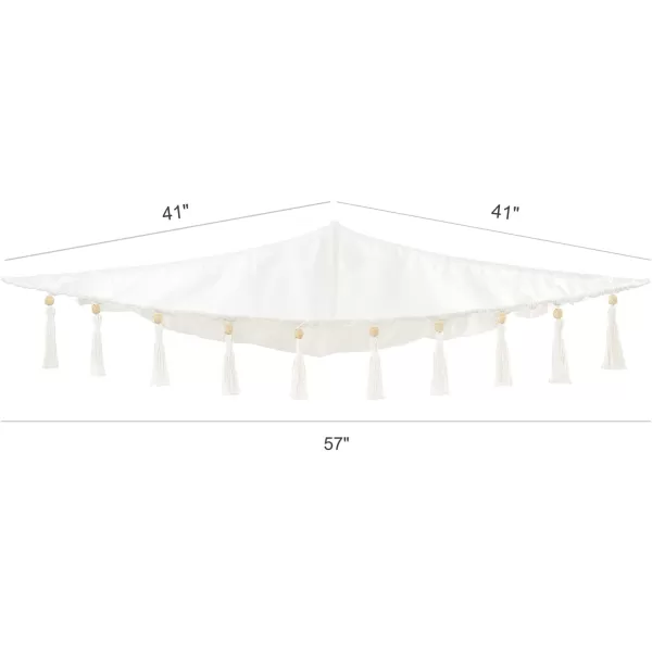 Mkono Stuffed Animal Hammock Corner Hanging Toy Organizer Storage with Tassels Plush Toys Net Holder Nursery Wall Bedroom Play Room Kid Room Decor