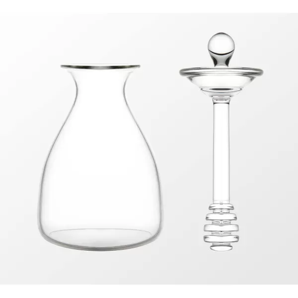 Mkono Honey Dispenser Glass Honey Pot Honey Jar with Dipper Sticks and Lid Cover Honey Containers Holder for Home Kitchen 14 Ounces