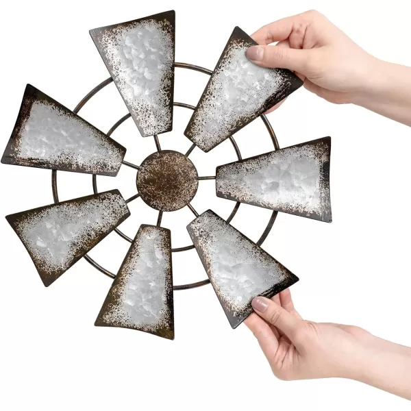 Mkono 115quot Small Farmhouse Windmill Wall Decor Rustic Iron Wall Hanging Decoration Metal Wall Art Ornament for Bedroom Nursery Living Room Dorm Home