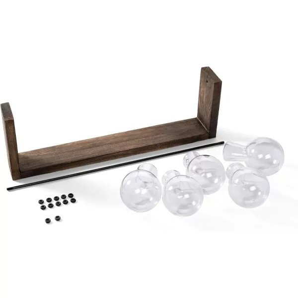 Mkono Plant Propagation Station with Wooden Stand Wall Hanging Glass Planter Tabletop Terrarium Bulb Vase for Hydroponics Plants Home Office DecorBrown