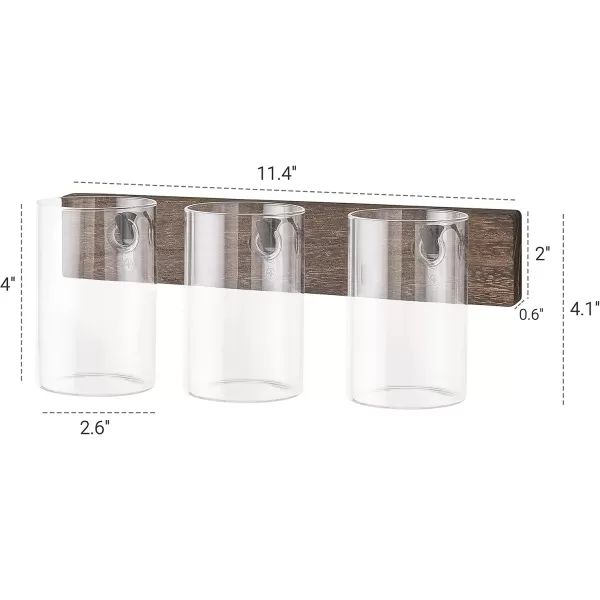 Mkono Propagation Station Wall Planter Glass Cylinder Vase Hanging Terrarium for Hydroponics Plant Cutting Indoor Outdoor Decor Brown Plant Lover Gift