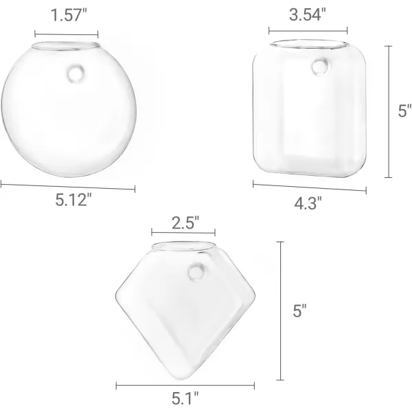 Mkono Wall Planter Propagation Stations Hanging Glass Terrariums Vase Container for Propagating Hydroponic Plants Flowers Home Office Living Room Bathroom Garden Decor 3 Pack