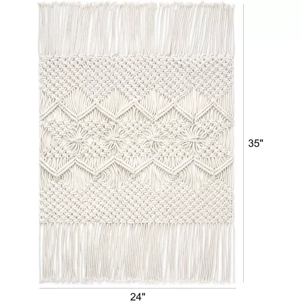 Mkono Macrame Rug Boho Area Rugs Cotton Woven Small Carpets with Tassels for Bedroom Living Room Bathroom Entryway Nursery Home Decor 35quot L x 24quot W