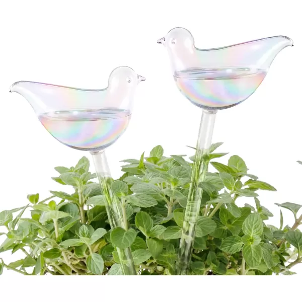Mkono Plant Self Watering Globes Glass Water Bulbs for Planter Insert Bird Shape Self Watering Devices Automatic Plant Waterer Spikes for Indoor Outdoor Plants Gifts for Plant Lovers 1 PackMulti