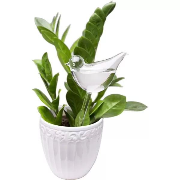 Mkono Plant Self Watering Globes Glass Water Bulbs for Planter Insert Bird Shape Self Watering Devices Automatic Plant Waterer Spikes for Indoor Outdoor Plants Gifts for Plant Lovers 1 PackClear