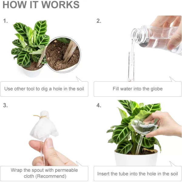 Mkono Plant Self Watering Globes Glass Water Bulbs for Planter Insert Bird Shape Self Watering Devices Automatic Plant Waterer Spikes for Indoor Outdoor Plants Gifts for Plant Lovers 1 PackClear