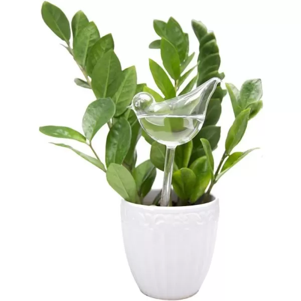 Mkono Plant Self Watering Globes Glass Water Bulbs for Planter Insert Bird Shape Self Watering Devices Automatic Plant Waterer Spikes for Indoor Outdoor Plants Gifts for Plant Lovers 1 PackClear