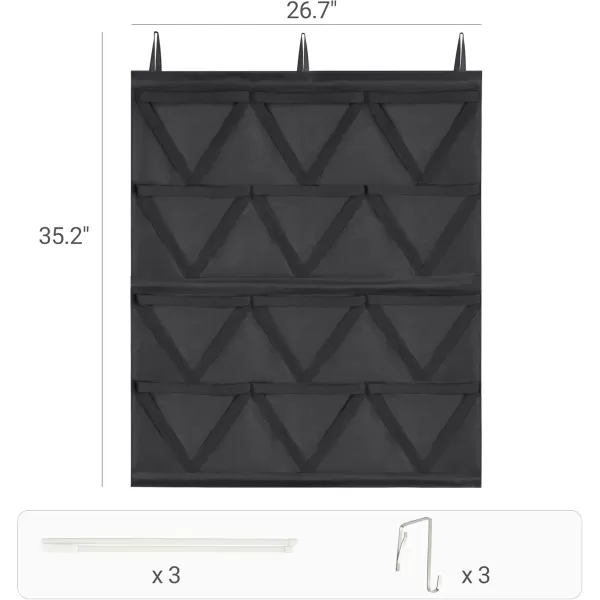 Mkono Hat Storage for Baseball Caps Over The Door Hat Organizer with 12 AntiDrop Pockets for 36 Baseball Hats Visible Ball Hat Holder with Triangle Elastic Slot and AntiCurl Support