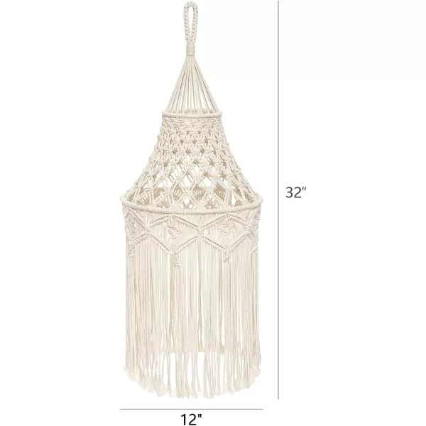 Mkono Macrame Lamp Shade Boho Hanging Pendant Light Cover Bohemian Lamps for Office Bedroom Living Room Nursery Dorm Decor Lightbulb Not Included